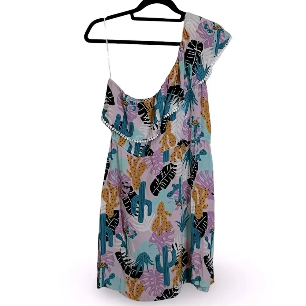Wrangler‎ Retro One Shoulder Mini Dress Size Medium Embellished Southwestern